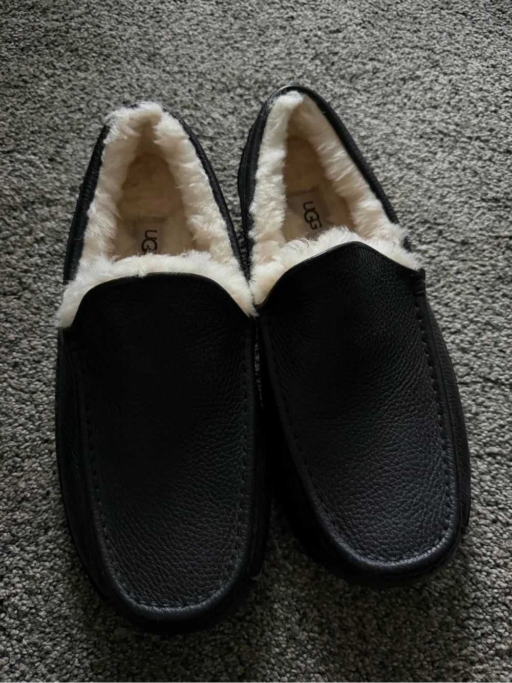 UGG Men’s Black Shearling Lined Slippers